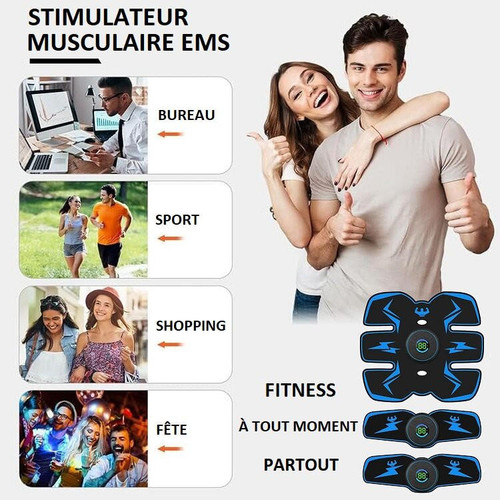 Électrostimulateur musculaire portable, 10 niveaux et 6 modes