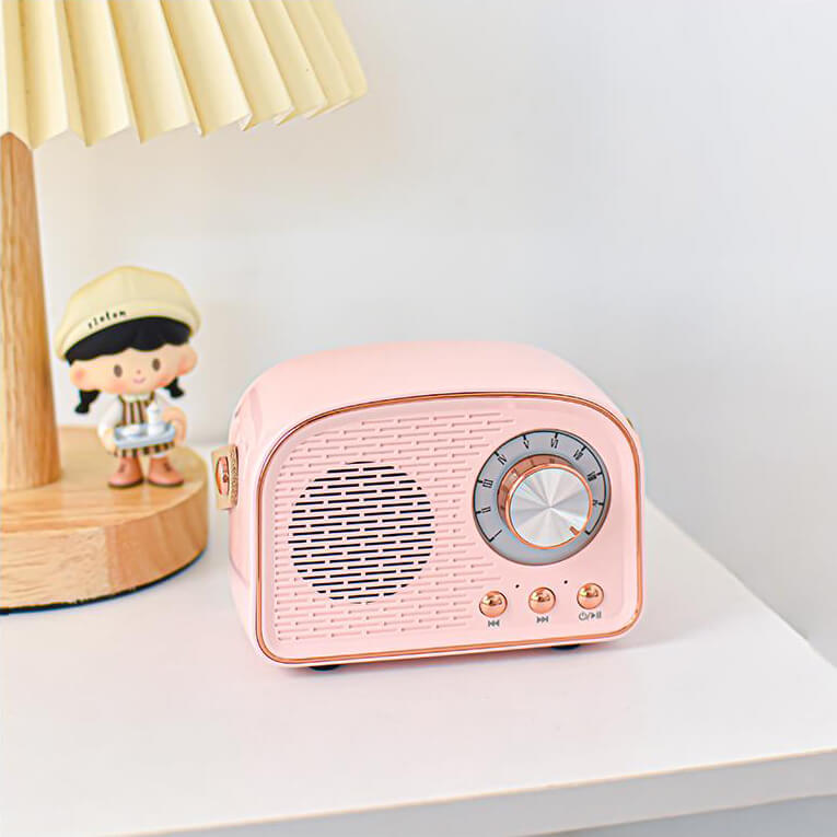 Enceinte Bluetooth rétro avec radio FM, format compact