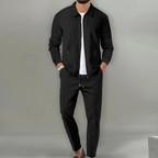 Costume deux pièces homme, veste et pantalon assortis, noir