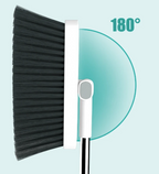 Balai et pelle à dents pliables, tête rotative à 180 degrés