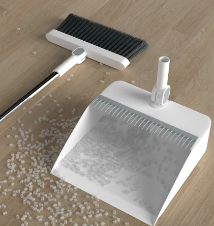 Balai et pelle à dents pliables, tête rotative à 180 degrés