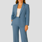 Ensemble blazer cintré et pantalon droit femme, sept coloris, bleu clair