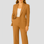 Ensemble blazer cintré et pantalon droit femme, sept coloris, marron
