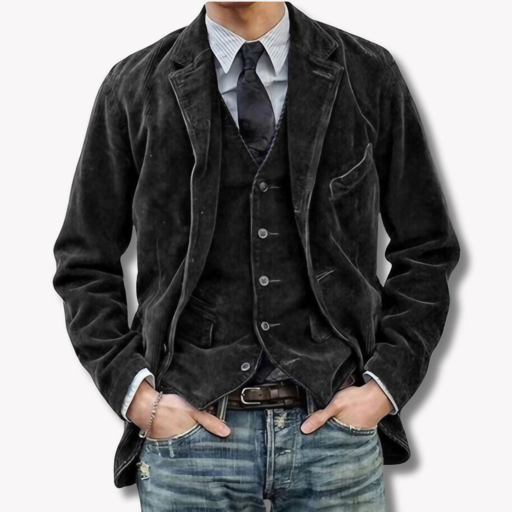 Ensemble blazer et gilet homme, quatre coloris, du S au 3XL, noir