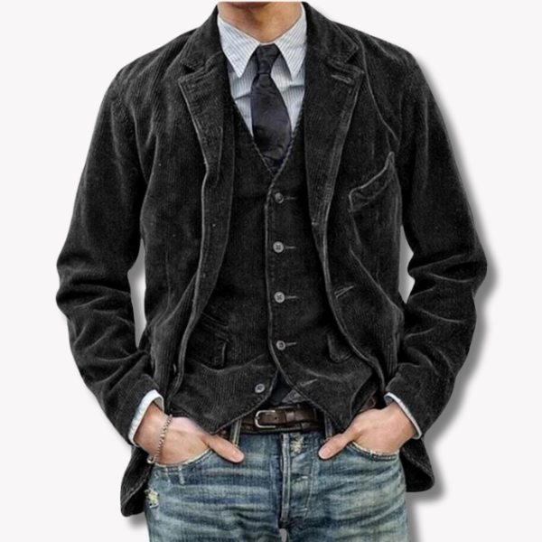 Ensemble blazer et gilet homme, quatre coloris, du S au 3XL, noir