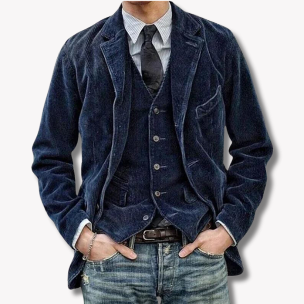 Ensemble blazer et gilet homme, quatre coloris, du S au 3XL, bleu marine
