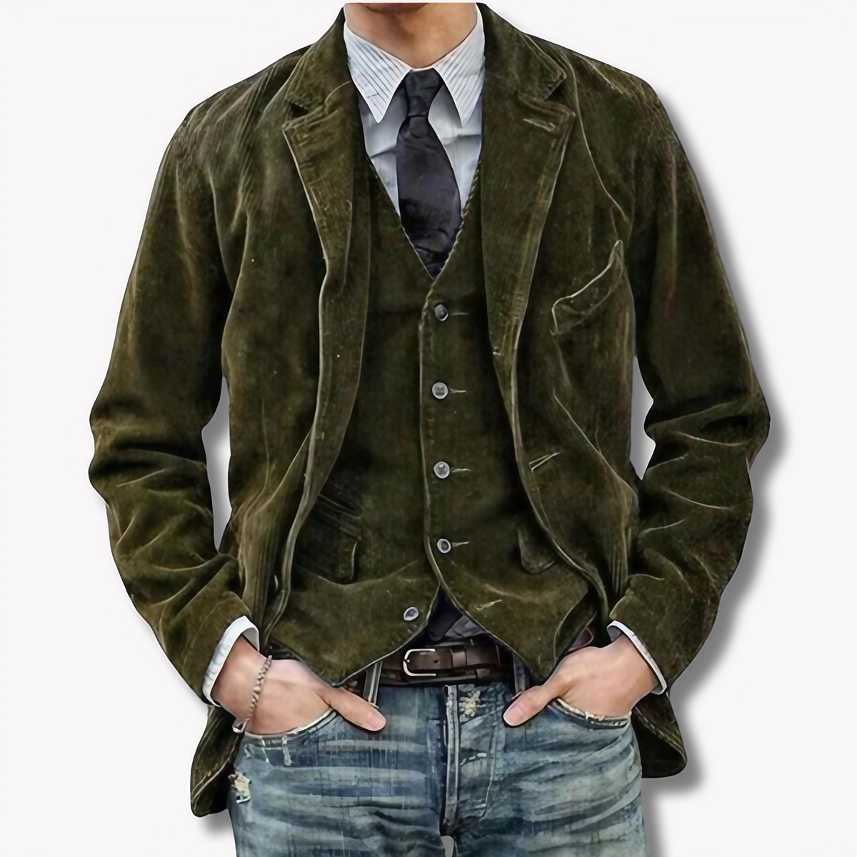 Ensemble blazer et gilet homme, quatre coloris, du S au 3XL, vert