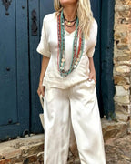 Ensemble femme chemisier et pantalon assorti, du S au 5XL