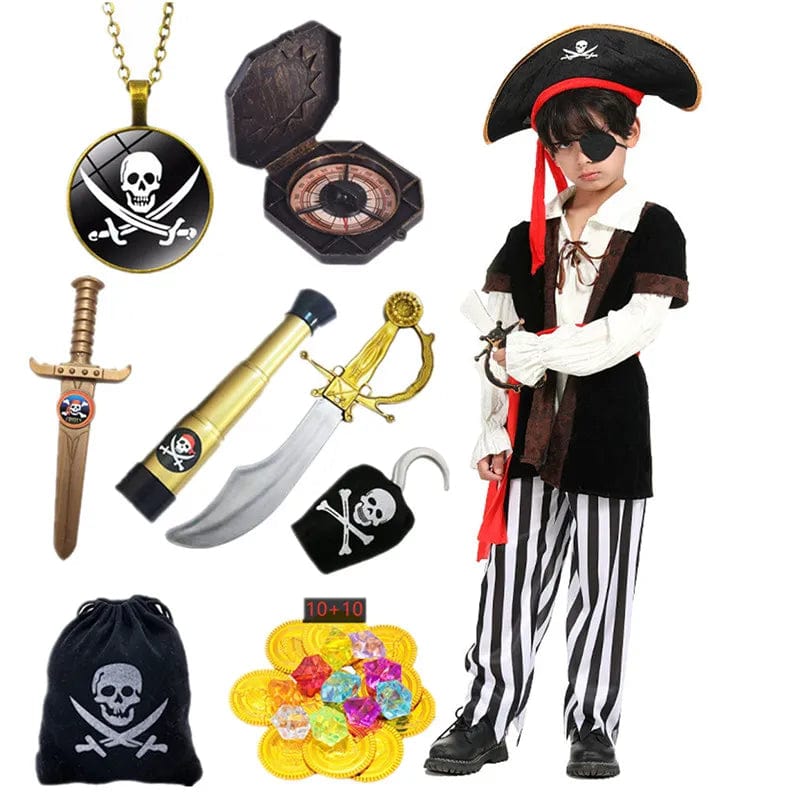 Déguisement pirate garçon, de 4 à 10 ans, avec ou sans accessoires