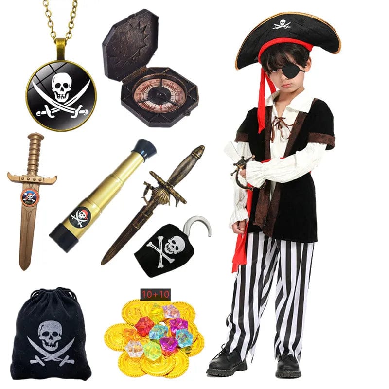 Déguisement pirate garçon, de 4 à 10 ans, avec ou sans accessoires