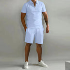 Ensemble homme haut et bas assortis, six coloris, du S au 3XL, bleu clair