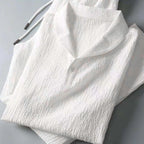 Ensemble coordonné homme d'été en tissu texturé, noir ou blanc