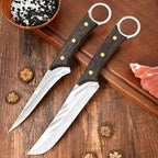 Set de 3 couteaux chef, désosser et boucher, avec étui en cuir