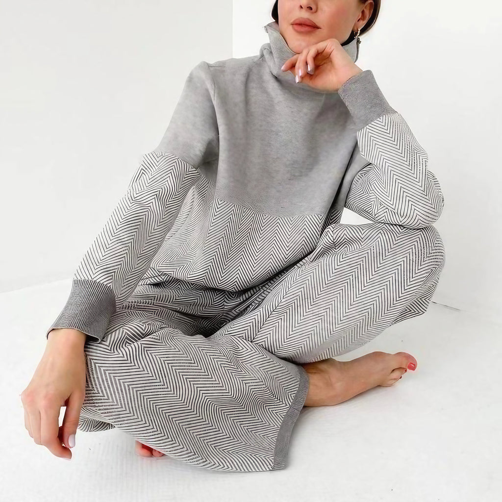 Ensemble de détente femme deux pièces gris, du S au 4XL, gris