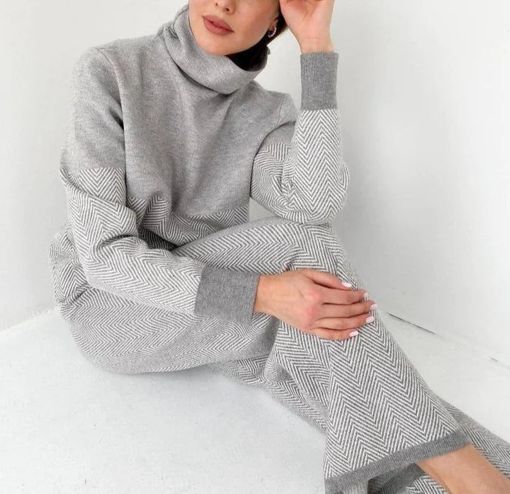 Ensemble de détente femme deux pièces gris, du S au 4XL