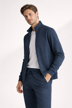 Survêtement homme veste zippée col montant, pantalon droit