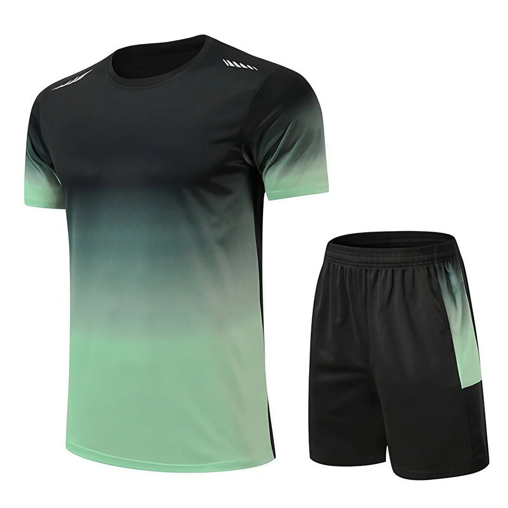 Ensemble de sport homme t-shirt et short, du XS au 4XL, vert
