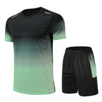 Ensemble de sport homme t-shirt et short, du XS au 4XL, vert