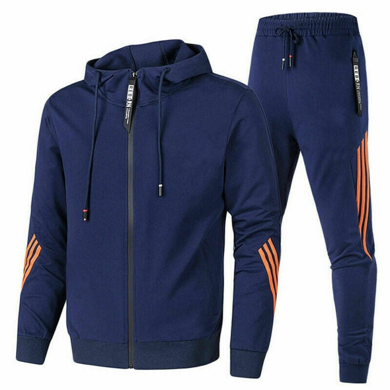 Survêtement homme deux pièces pour le sport et la détente, six coloris, bleu marine