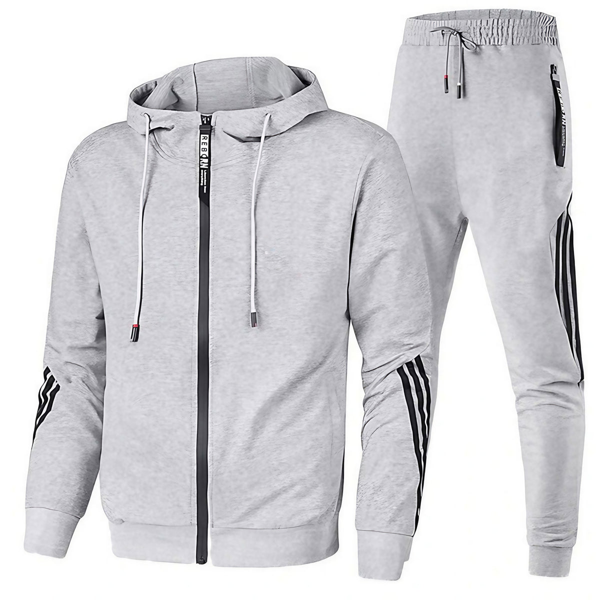 Survêtement homme deux pièces pour le sport et la détente, six coloris, gris