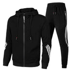 Survêtement homme deux pièces pour le sport et la détente, six coloris, noir