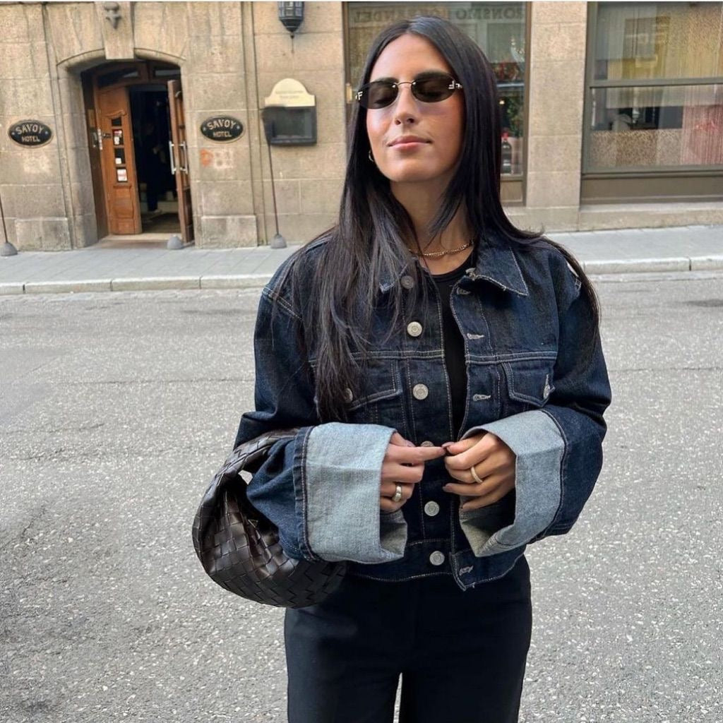 Ensemble en denim femme, deux pièces bleu foncé, du XS au L