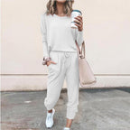 Ensemble femme deux pièces, pull et pantalon à cordon, couleur 6