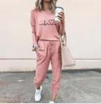 Ensemble femme deux pièces, pull et pantalon à cordon, couleur 19