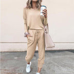 Ensemble femme deux pièces, pull et pantalon à cordon, couleur 11