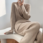 Ensemble femme deux pièces, pull oversize et pantalon large