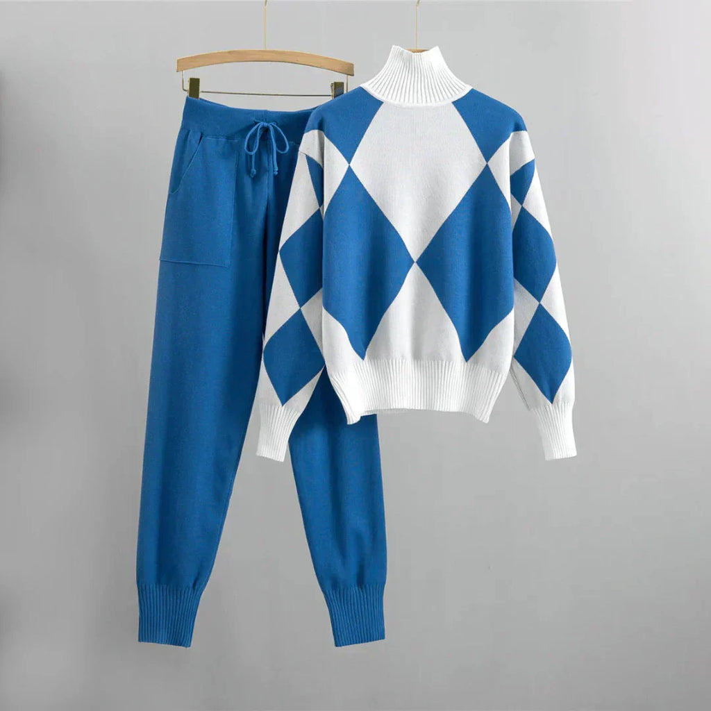 Ensemble femme sweat et pantalon, coupe oversize, quatre coloris, bleu