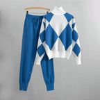 Ensemble femme sweat et pantalon, coupe oversize, quatre coloris, bleu