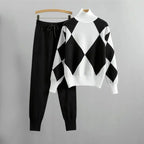 Ensemble femme sweat et pantalon, coupe oversize, quatre coloris, noir