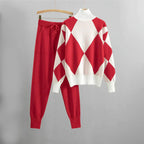 Ensemble femme sweat et pantalon, coupe oversize, quatre coloris, rouge