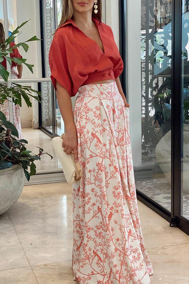 Ensemble satin femme, crop top manches longues et palazzo