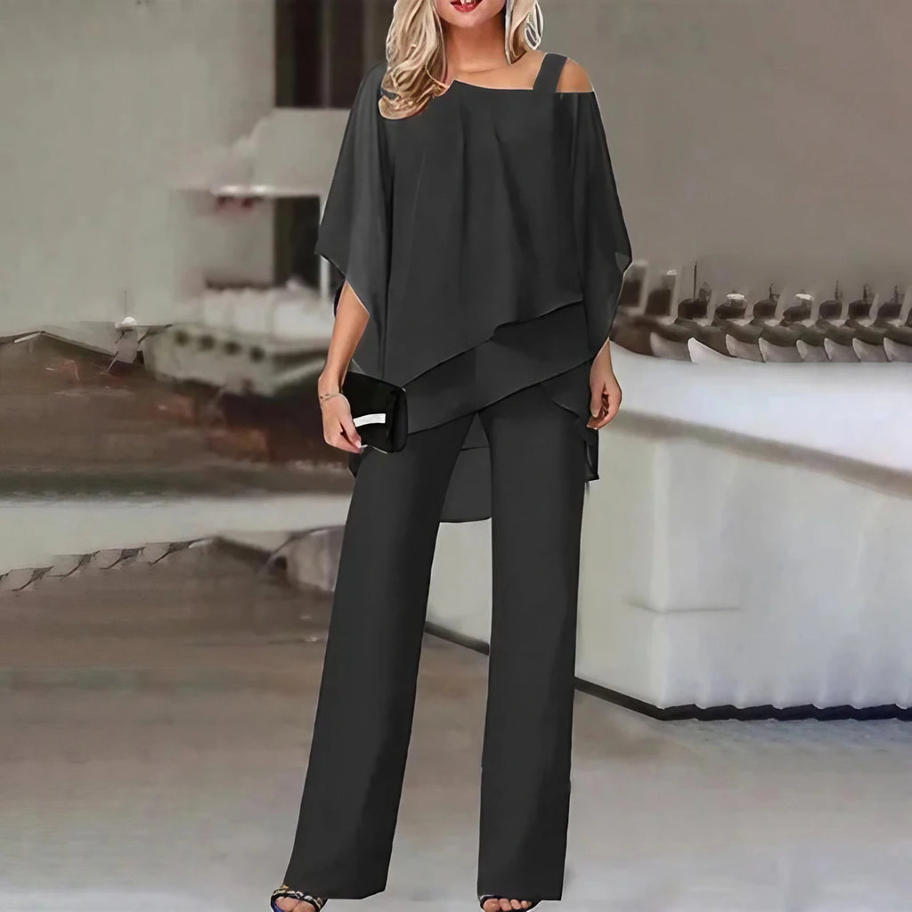 Ensemble femme à haut manches chauve-souris, cinq coloris, noir
