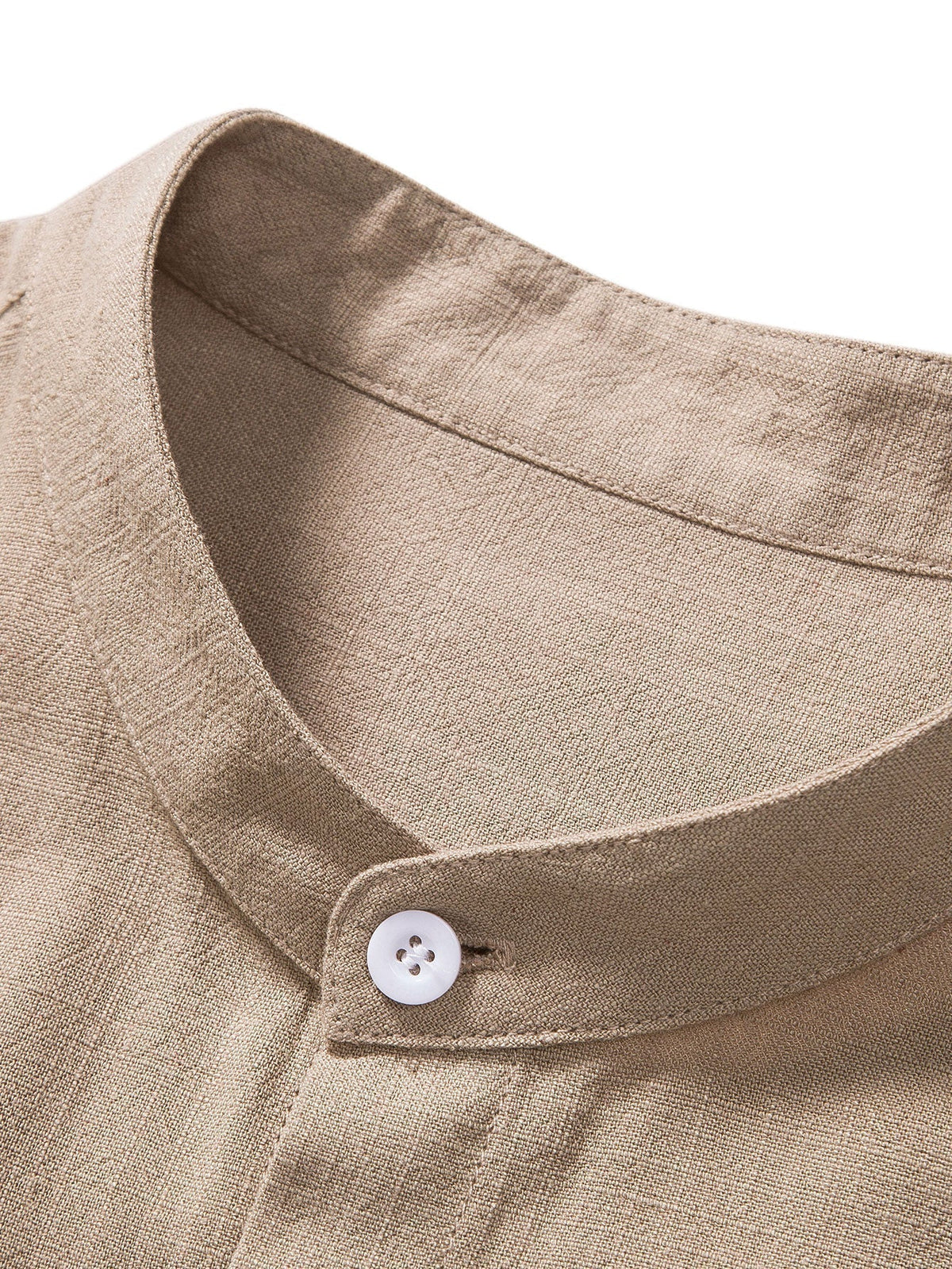 Ensemble d'été homme effet lin, chemise manches courtes et pantalon