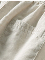 Ensemble d'été homme effet lin, chemise manches courtes et pantalon