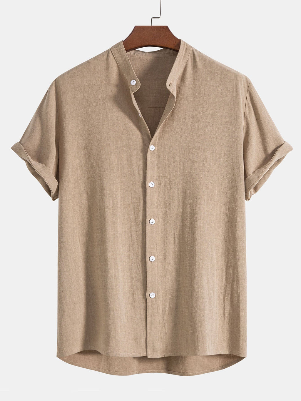 Ensemble d'été homme effet lin, chemise manches courtes et pantalon