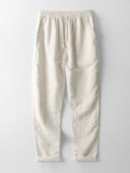 Ensemble d'été homme effet lin, chemise manches courtes et pantalon
