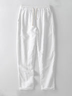 Ensemble d'été homme effet lin, chemise manches courtes et pantalon