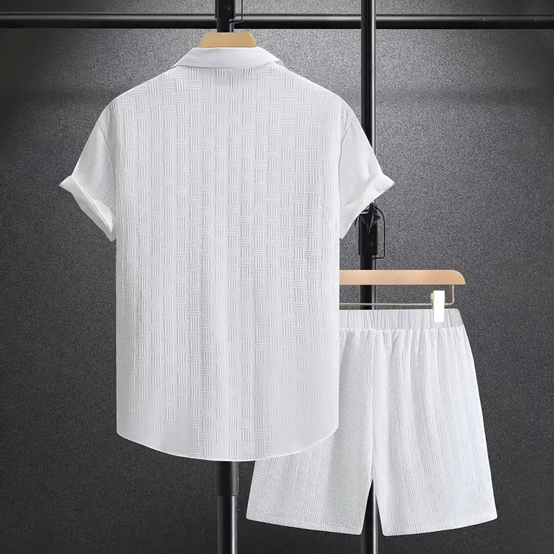 Ensemble d'été homme haut et short, tissu texturé