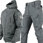 Ensemble de plein air homme coupe-vent et déperlant, doublé, gris