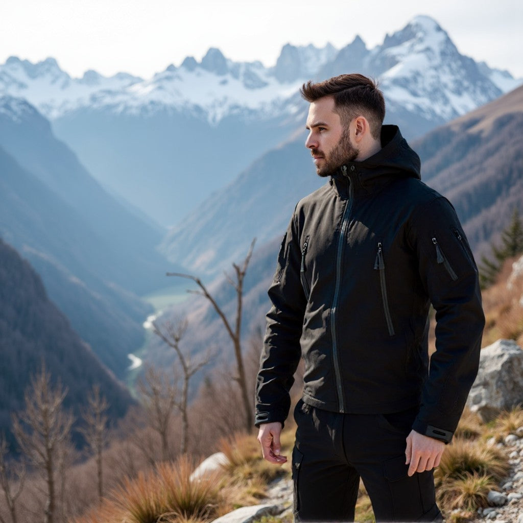 Ensemble de plein air homme coupe-vent et déperlant, doublé
