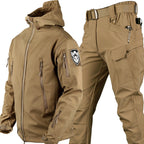 Ensemble de plein air homme coupe-vent et déperlant, doublé, marron