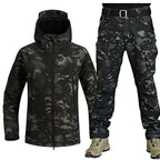 Ensemble de plein air homme coupe-vent et déperlant, doublé, camouflage nocturne