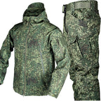 Ensemble de plein air homme coupe-vent et déperlant, doublé, camouflage russe