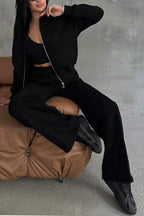 Ensemble jogging femme, sweat zippé oversize et pantalon