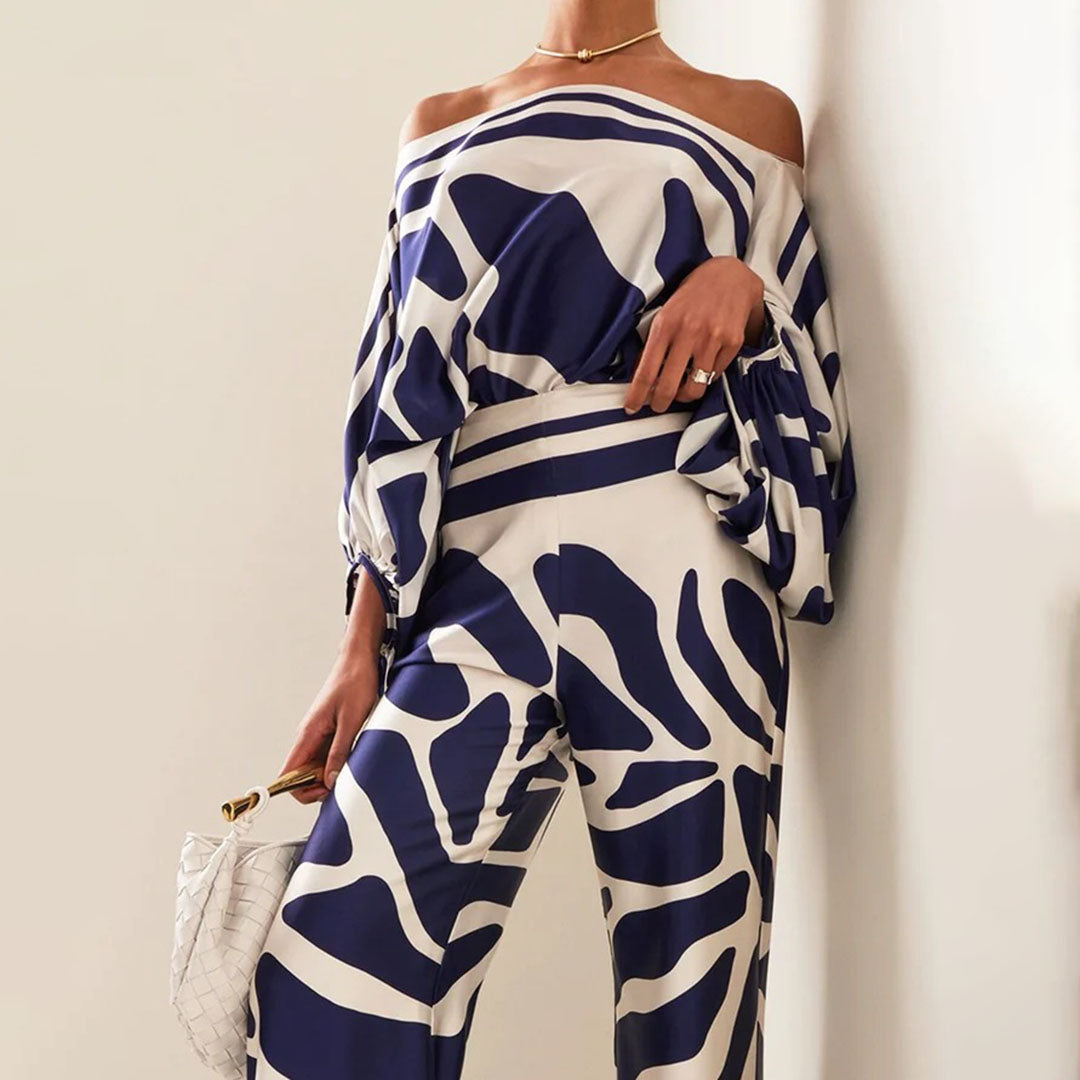 Ensemble pantalon large femme à motif effet 3D, six coloris