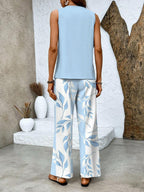 Ensemble femme haut à fleurs et pantalon assorti, six coloris